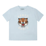 Kenzo T-Shirt Girocollo Tinta Unita con Stampa per Neonato K60977 AZZURRO KENZO 