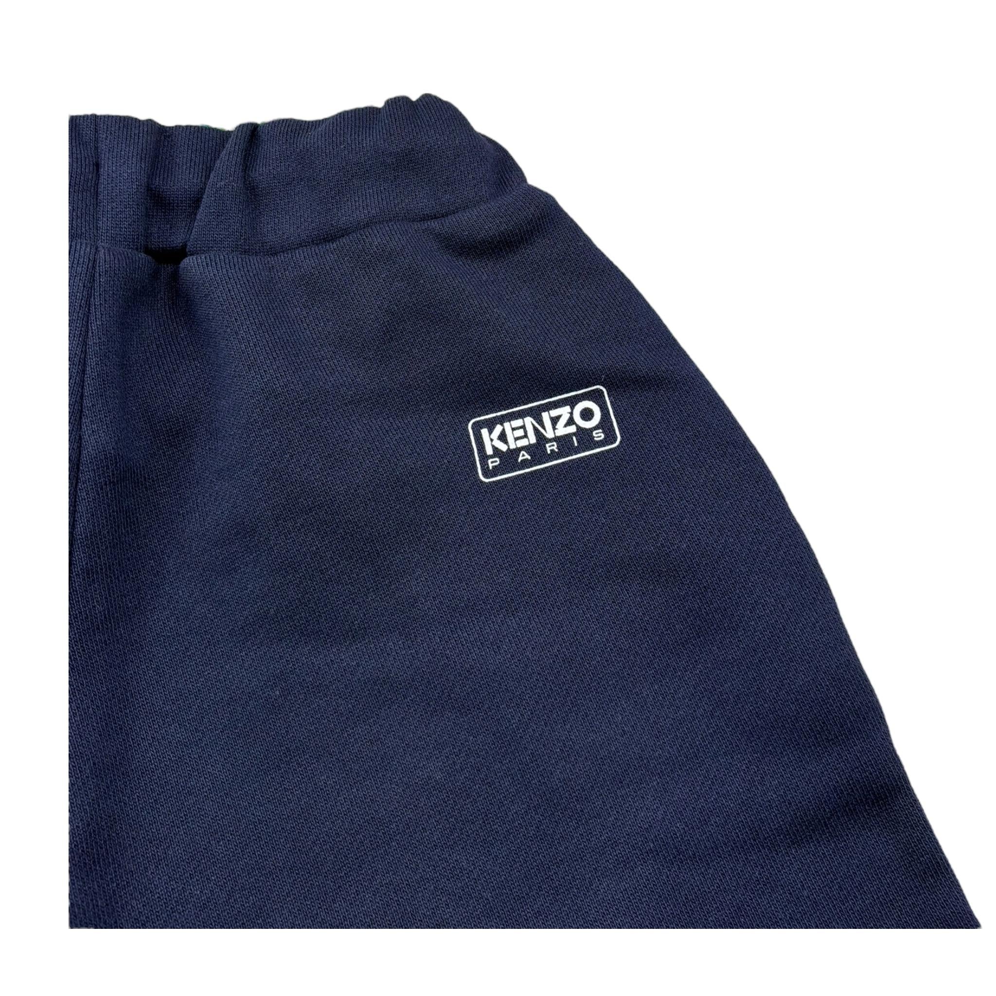 Kenzo Bermuda Felpa Tinta Unita con Logo per Bambino K60969 BLU KENZO 