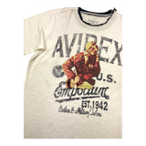 Avirex C&amp;Mt Rundhals-T-Shirt einfarbig mit Kontrastdruck weiß für Kinder