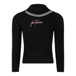 JOHN RICHMOND maglia mezza collo tinta unita con applicazioni Nero per Bambina RGA24080MAXX NERO JOHN RICHMOND 