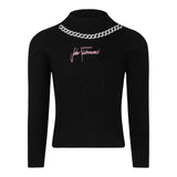 JOHN RICHMOND maglia mezza collo tinta unita con applicazioni Nero per Bambina RGA24080MAXX NERO JOHN RICHMOND 