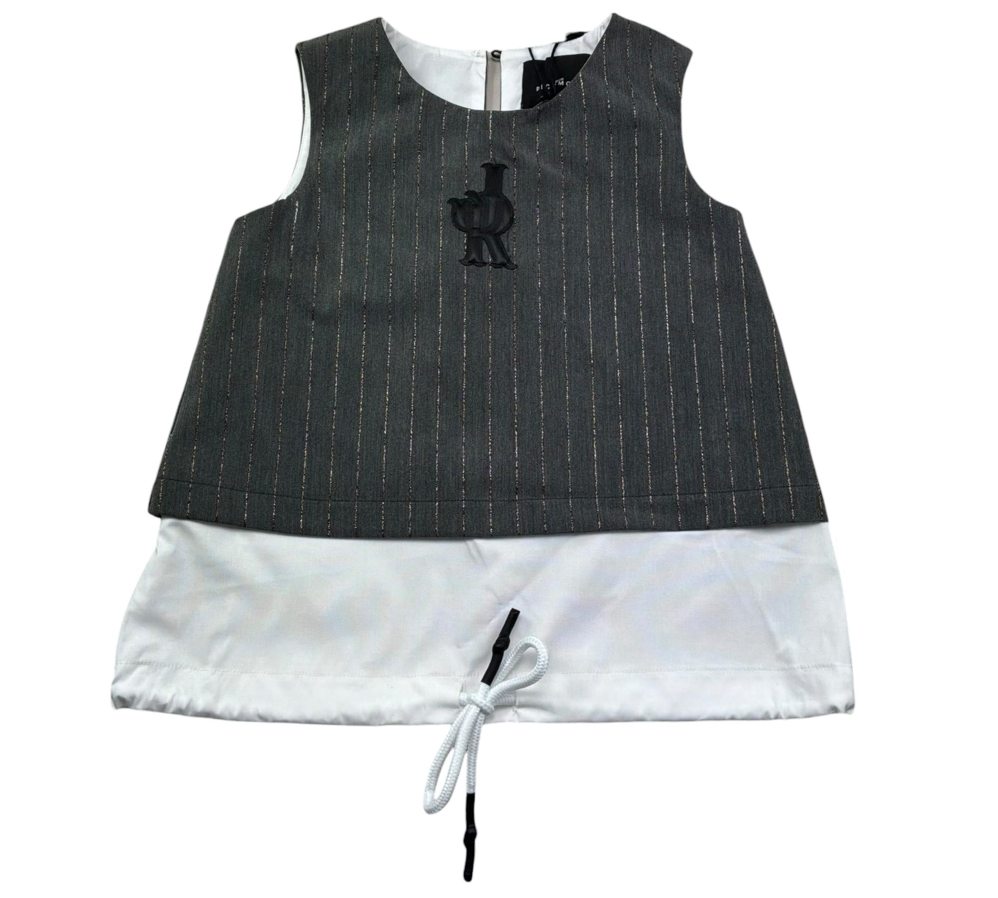 John Richmond Top Giromanica Tinta Unita per Bambina RGP26038TO GRIGIO JOHN RICHMOND 