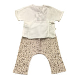 Teddy E Minou 2-teiliges Set T-Shirt-Hose zweifarbig weiß/beige für Baby Mädchen