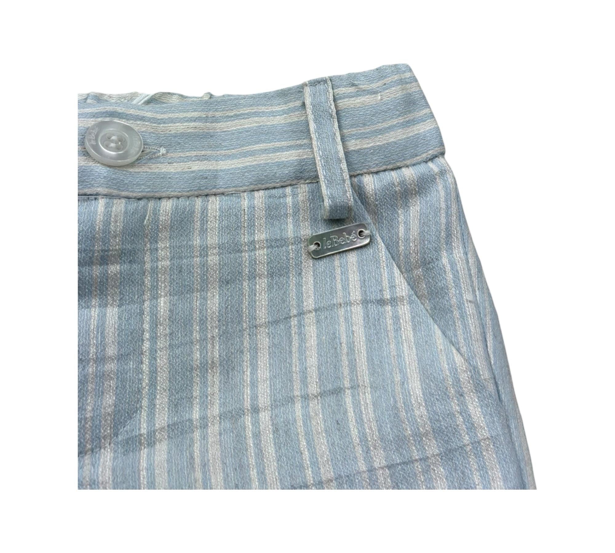 Le Bebe Bermuda Fantasia A Righe con Elastico In Vita per Neonato LBB5378 AZZURRO LE BEBE 