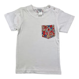 Little Red Fish T-Shirt, einfarbig, mit weißer Kontrasttasche für Baby-Mädchen