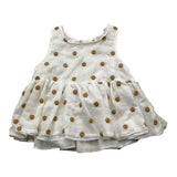 Caffe' D'Orzo – Einfarbiges, ärmelloses Kleid mit Punktemuster für Babymädchen