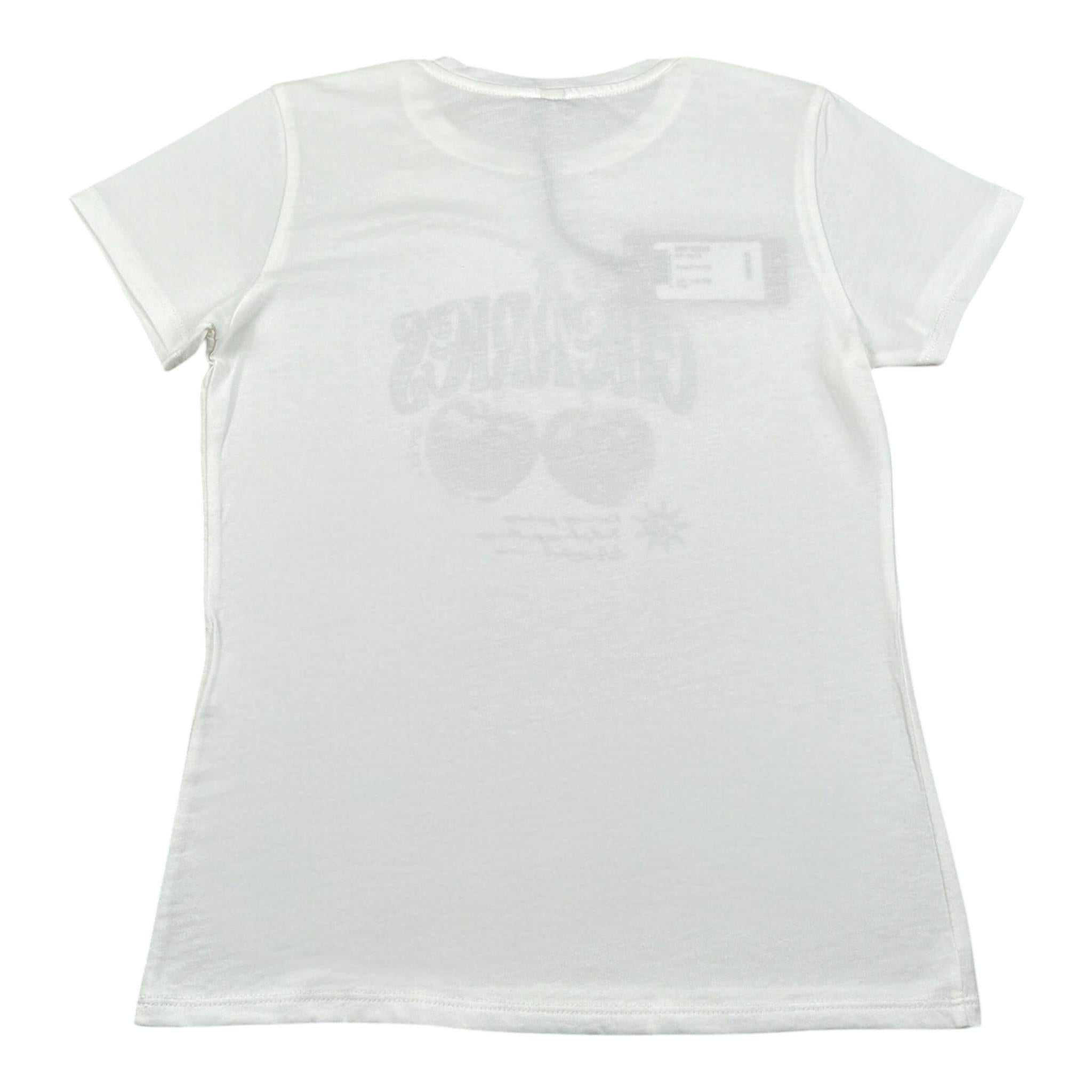 Please T-Shirt tinta unita con Stampa Bianco per Bambina MBD1030G72 BIANCO PLEASE 