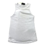 Disclaimer Einfarbiges Tanktop mit Rundhalsausschnitt und weißem Aufdruck für Mädchen