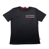 Kejo Einfarbiges T-Shirt mit Rundhalsausschnitt und Kontrastdruck in Schwarz für Jungen