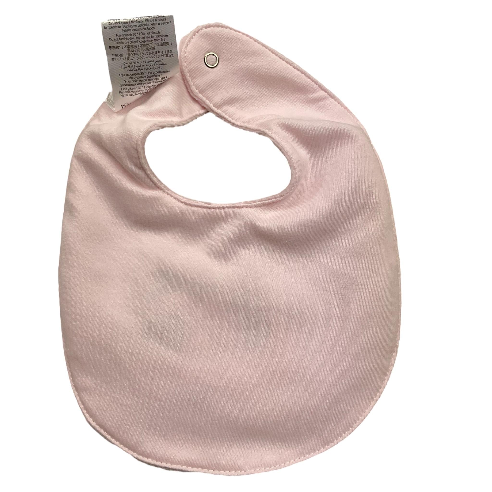 NANAN bavetta tinta unita con stampa Rosa per Neonata AI24005R ROSA NANAN 