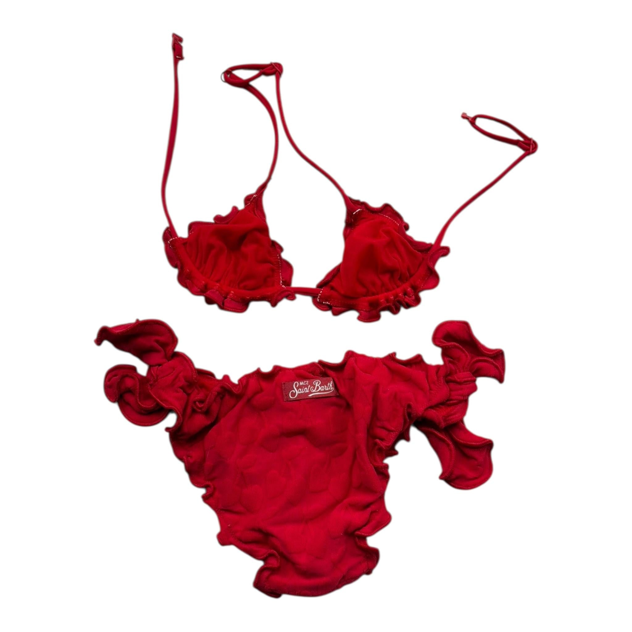 Saint Barth Costume 2 Pezzi Triangolo-Slip  per Bambina 00365L ROSSO SAINT BARTH 