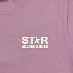 GOLDEN GOOSE t-shirt girocollo tinta unita con stampa Lilla per Bambina GKP0127 LILLA GOLDEN GOOSE 