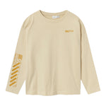 NAME.IT shirt girocollo tinta unia con stampa in contrasto Beige per Bambino 13234047 BEIGE NAME.IT 
