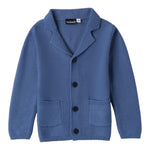 SARABANDA cardigan tinta unita con bottoni e toppe Blu per Neonato A104 BLU SARABANDA 