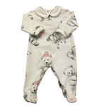 LE BEBE' tutina manica lunga tinta unita con orso Bianco per Neonata LBG6168 BIANCO LE BEBE' 