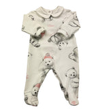 LE BEBE' tutina manica lunga tinta unita con orso Bianco per Neonata LBG6168 BIANCO LE BEBE' 