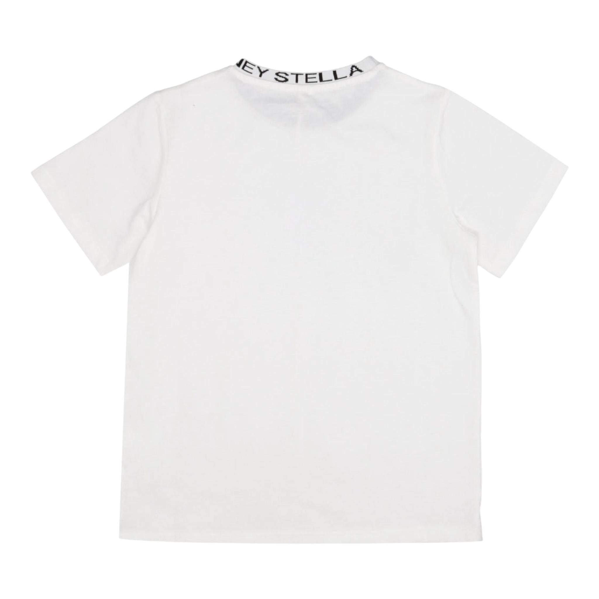 STELLA McCARTNEY t-shirt tinta unita con profili in contrasto Bianco per Bambino TV8P71 BIANCO STELLA McCARTNEY 