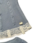 Juliana Completo 2 Pezzi T-Shirt In Maglia-Coulotte Azzurro per Neonata J7069 AZZURRO JULIANA 