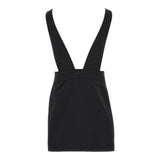MOSCHINO salopette tinta unita con bottoni Nero per Bambina HDJ03G NERO MOSCHINO 