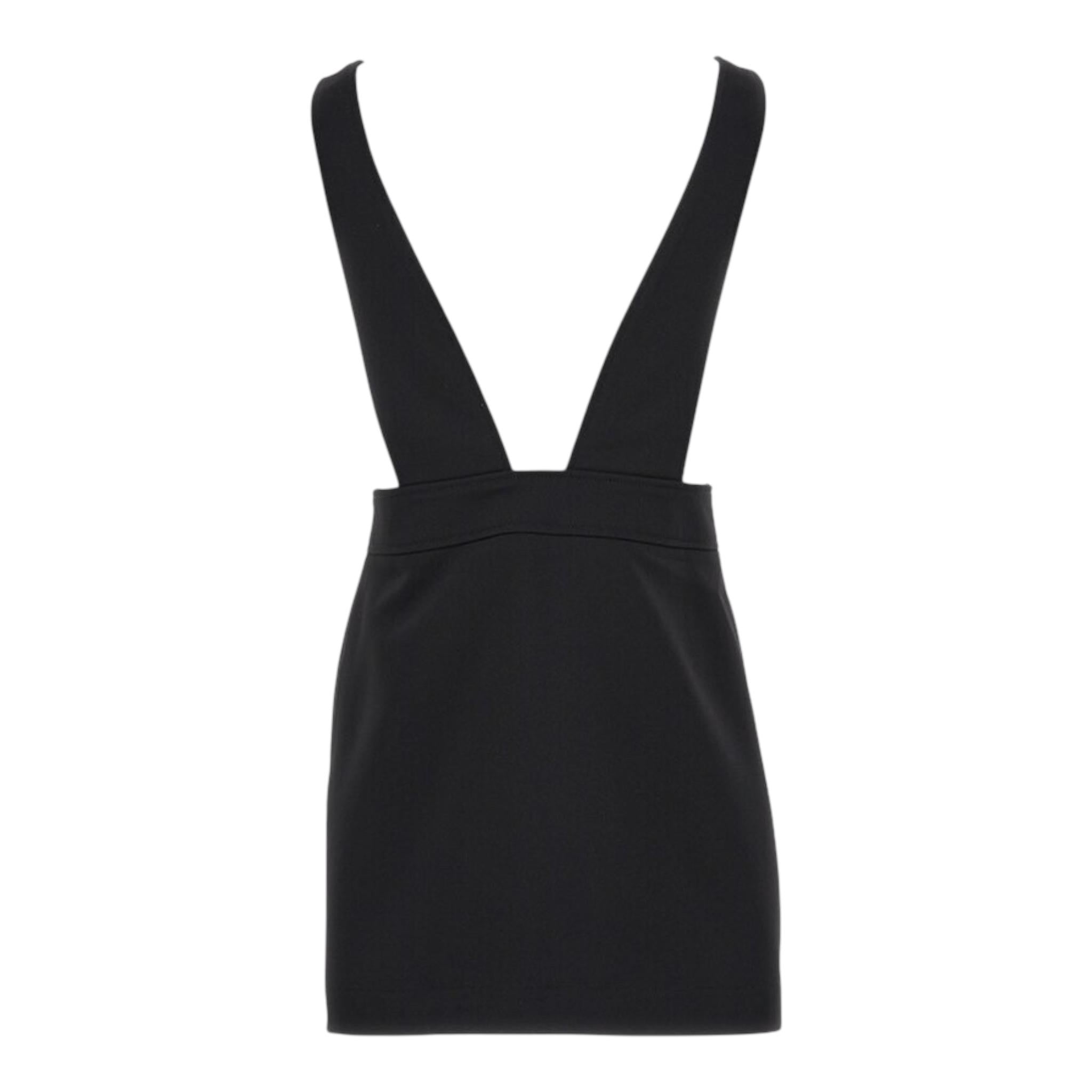 MOSCHINO salopette tinta unita con bottoni Nero per Bambina HDJ03G NERO MOSCHINO 