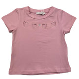 M+E‘ Schlichtes rosa T-Shirt mit Perforationen für Baby-Mädchen