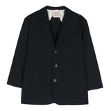 Dou Dou Blaue Button-Down-Jacke, einfarbig, für Jungen
