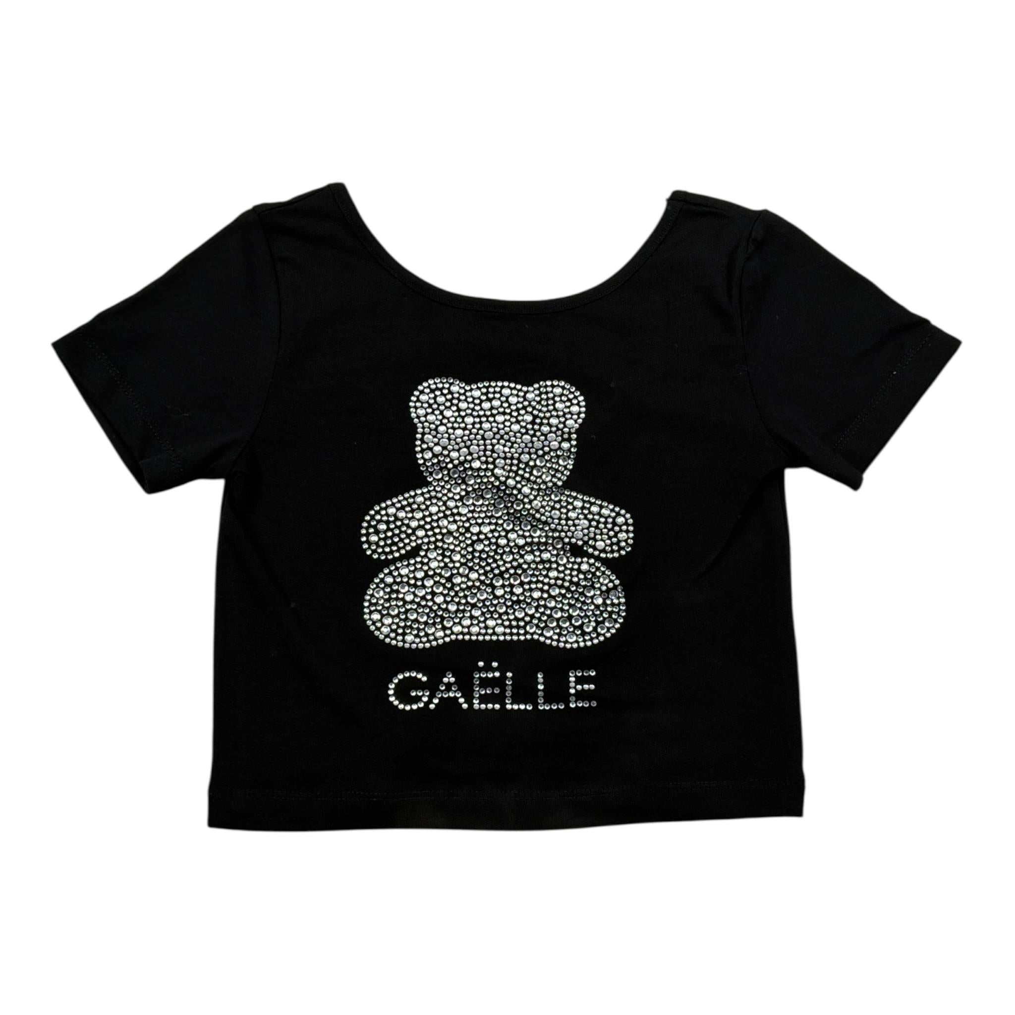 Gaelle T-Shirt tinta unita con Brillantini Nero per Bambina 2746MY00527 NERO GAELLE 