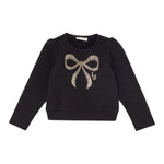LIU JO felpa chiusa girocollo tnta unita con brillantini Nero per Bambina KF4108XXXX NERO LIU JO 