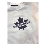 Dsquared2 T-Shirt Girocollo Tinta Unita con Stampa per Bambino DQ2743X BIANCO DSQUARED2 