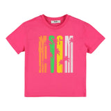 Barrow Kids Einfarbiges Rundhals-T-Shirt mit Kontrastdruck Fuchsia für Mädchen