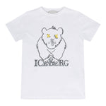 Iceberg T-Shirt Girocollo Tinta Unita con Stampa per Bambino TSICE5106J BIANCO ICEBERG 