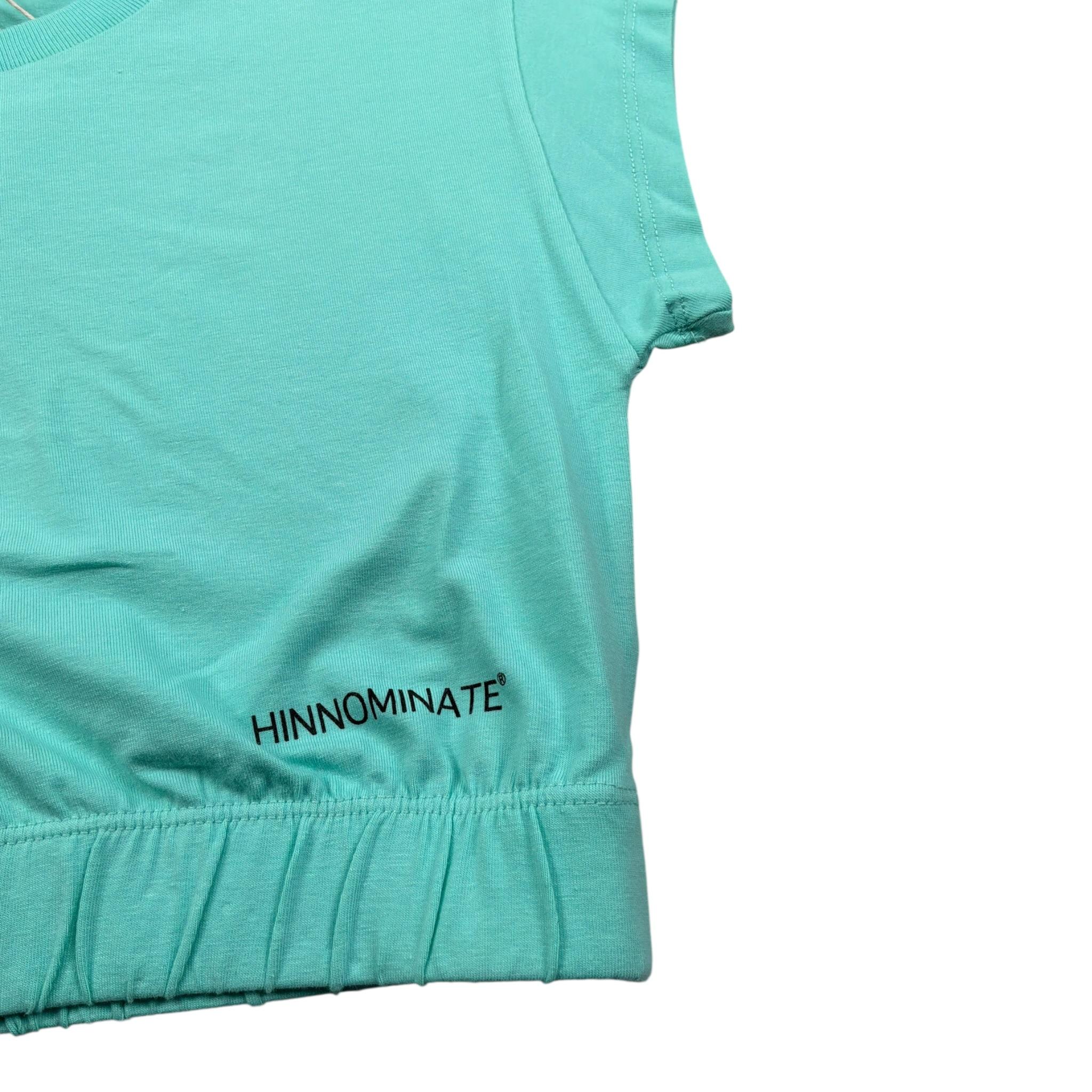 Hinnominate T-Shirt Girocollo tinta unita con Stampa Verde Acqua per Bambina 3646M0114 VERDE ACQUA HINNOMINATE 