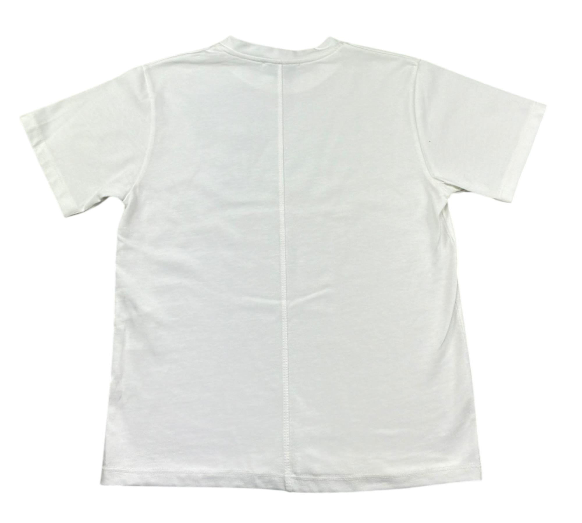 Paolo Pecora T-Shirt Girocollo Tinta Unita con Stampa per Bambino PP4358 BIANCO PAOLO PECORA 