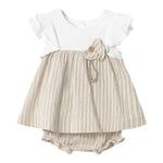 Mayoral Set 2 Pezzi Abito-Coulotte Bicolore per Neonata 1845X BIANCO/BEIGE MAYORAL 