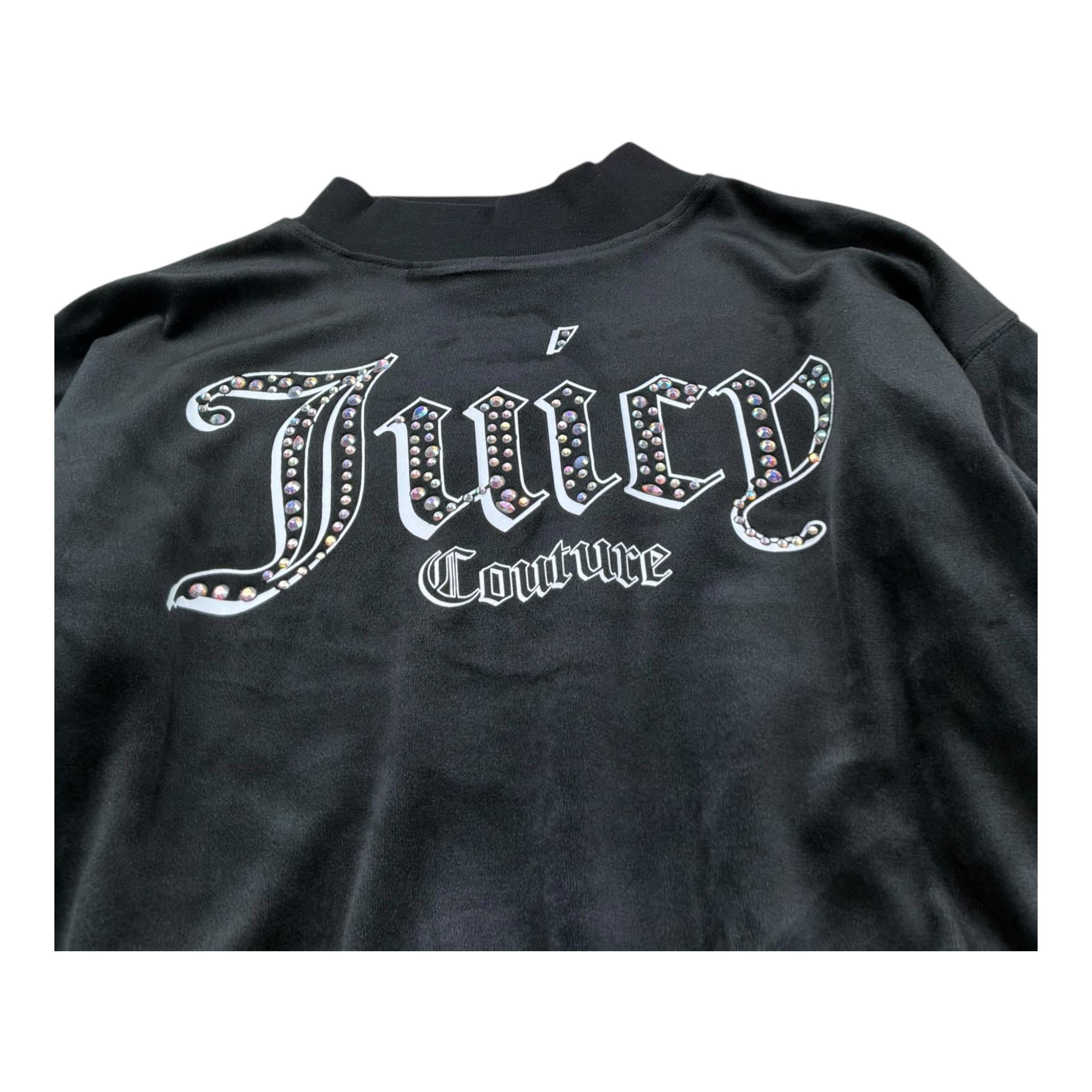 Juicy Couture Felpa In Velluto Girocollo Tinta Unita per Bambina JBX6673 NERO JUICY COUTURE 