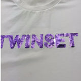 Twinset T-Shirt Girocollo Tinta Unita con Stampa per Bambina 251GJ2537 BIANCO TWINSET 