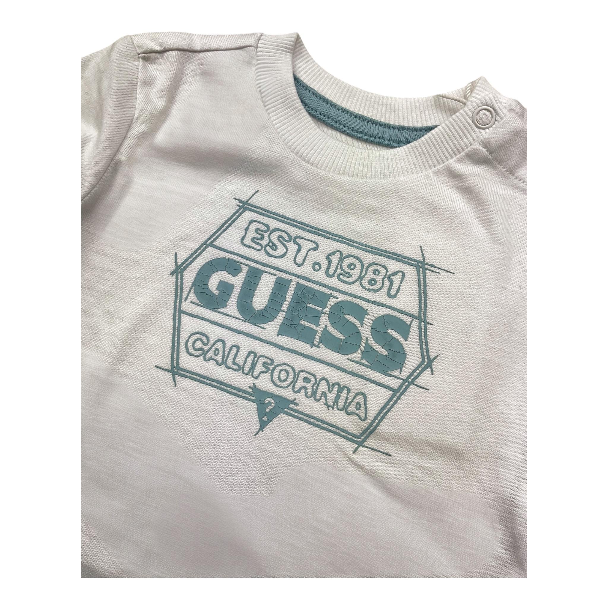 Guess Shirt Girocollo Tinta Unita con Stampa per Neonato N5RI26K8HM4N BIANCO GUESS 