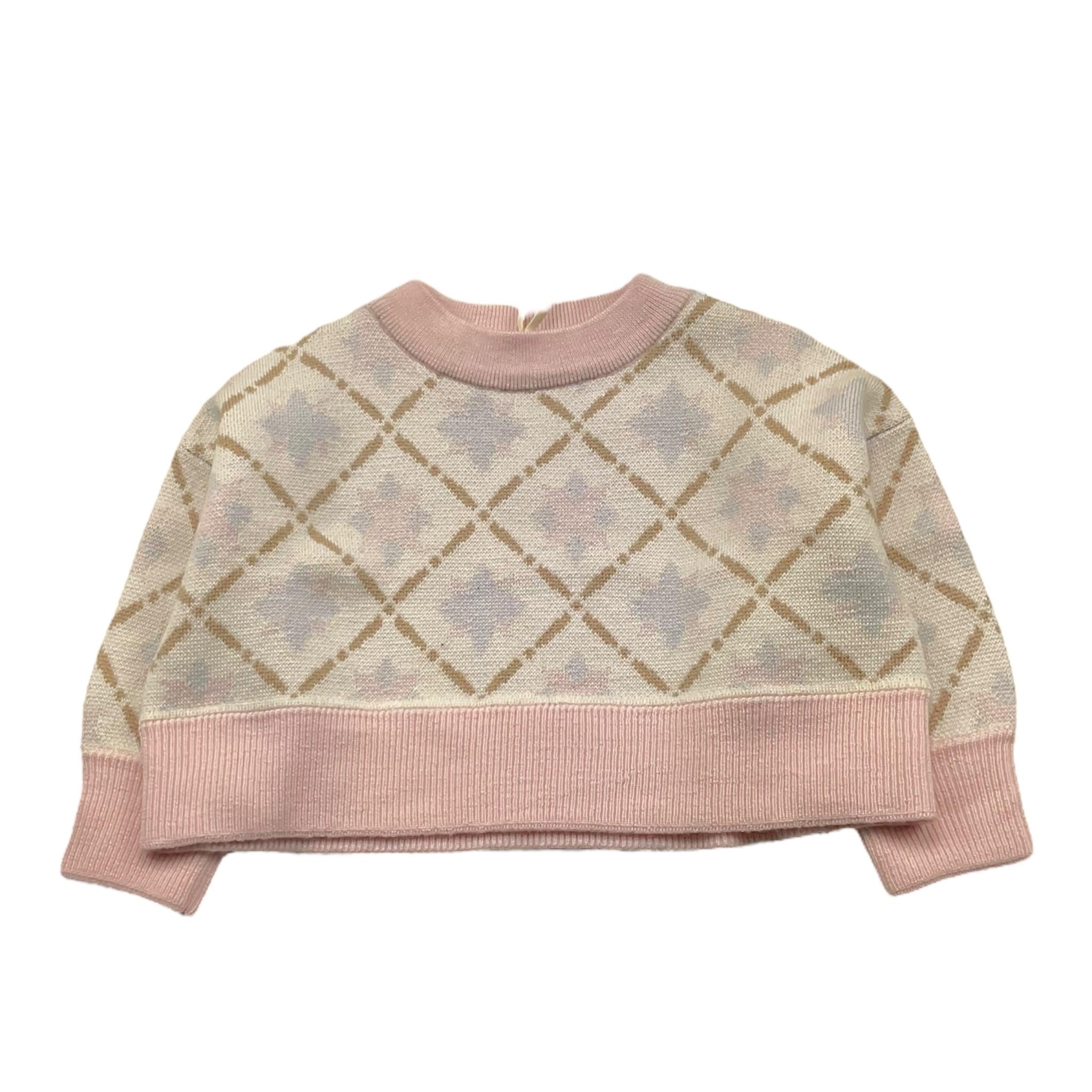 SIMONETTA maglia tinta unita con fantasia Panna per Bambina ST9B30 PANNA SIMONETTA 