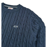 Sun68 Maglia Girocollo Tinta Unita con Logo per Bambino K35315 BLU SUN68 