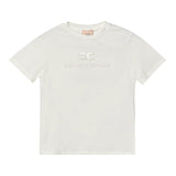 Elisabetta Franchi T-Shirt Girocollo Tinta Unita con Logo per Bambina EFTS231 PANNA ELISABETTA FRANCHI 