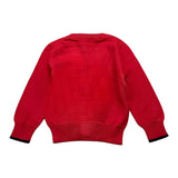 Cesare Paciotti Einfarbige Strickjacke mit Knöpfen und rotem Aufdruck für Neugeborene