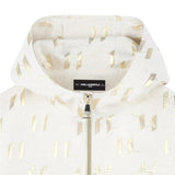 Karl Lagerfeld Felpa con Zip E Cappuccio Tinta Uita Beige per Bambina Z3048 BEIGE KARL LAGERFELD 