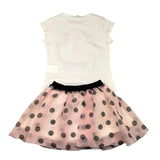 Elsy 2-teiliges Set T-Shirt-Rock zweifarbig weiß/rosa für Mädchen