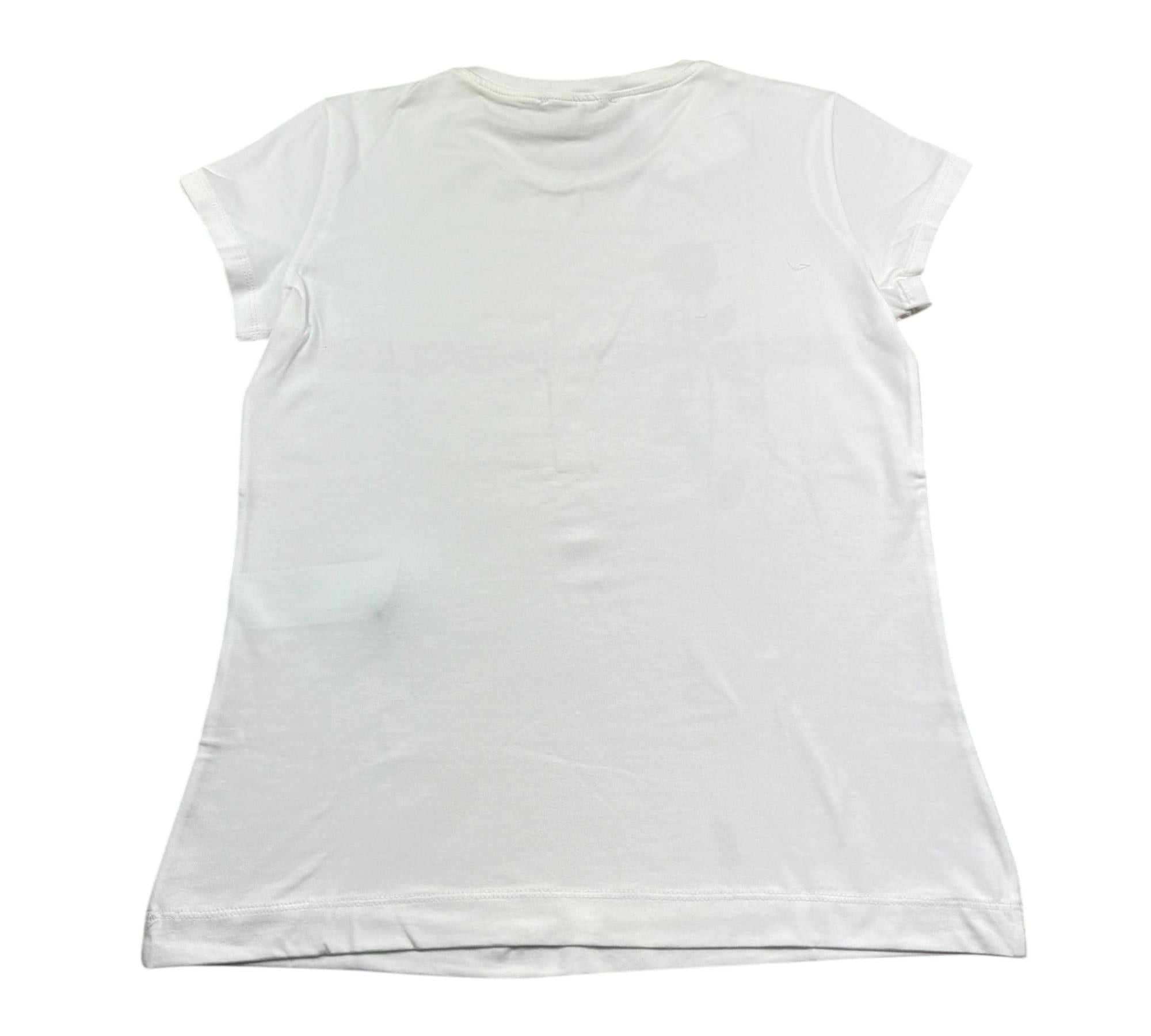 Monnalisa T-Shirt Girocollo Tinta Unita con Stampa per Bambina 719601 BIANCO MONNALISA 