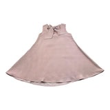 Illiana Einfarbiges, rosa ärmelloses Kleid mit Schleife und Applikationen für Mädchen