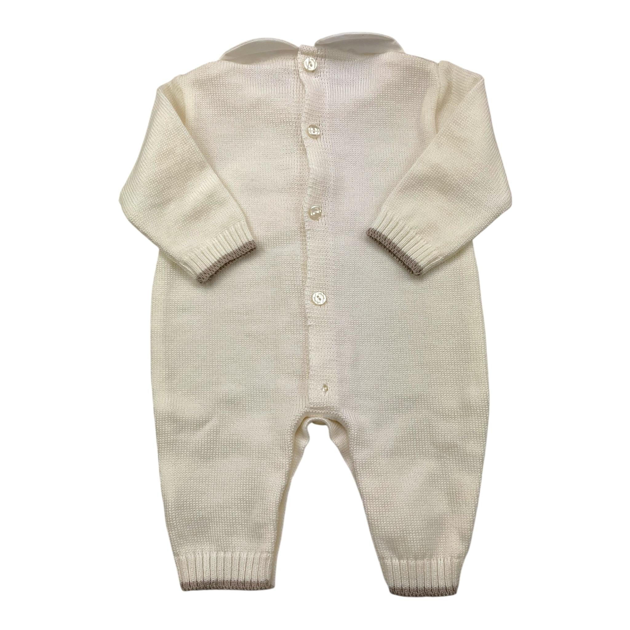 NINNAOH tutina tinta unita con ricami Panna per Neonata I24311TF PANNA NINNAOH 