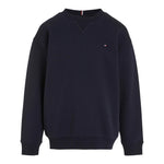 TOMMY HILFIGER felpa girocollo tinta unita Blu per Bambino KS0KS00448 BLU TOMMY HILFIGER 