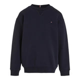 TOMMY HILFIGER felpa girocollo tinta unita Blu per Bambino KS0KS00448 BLU TOMMY HILFIGER 