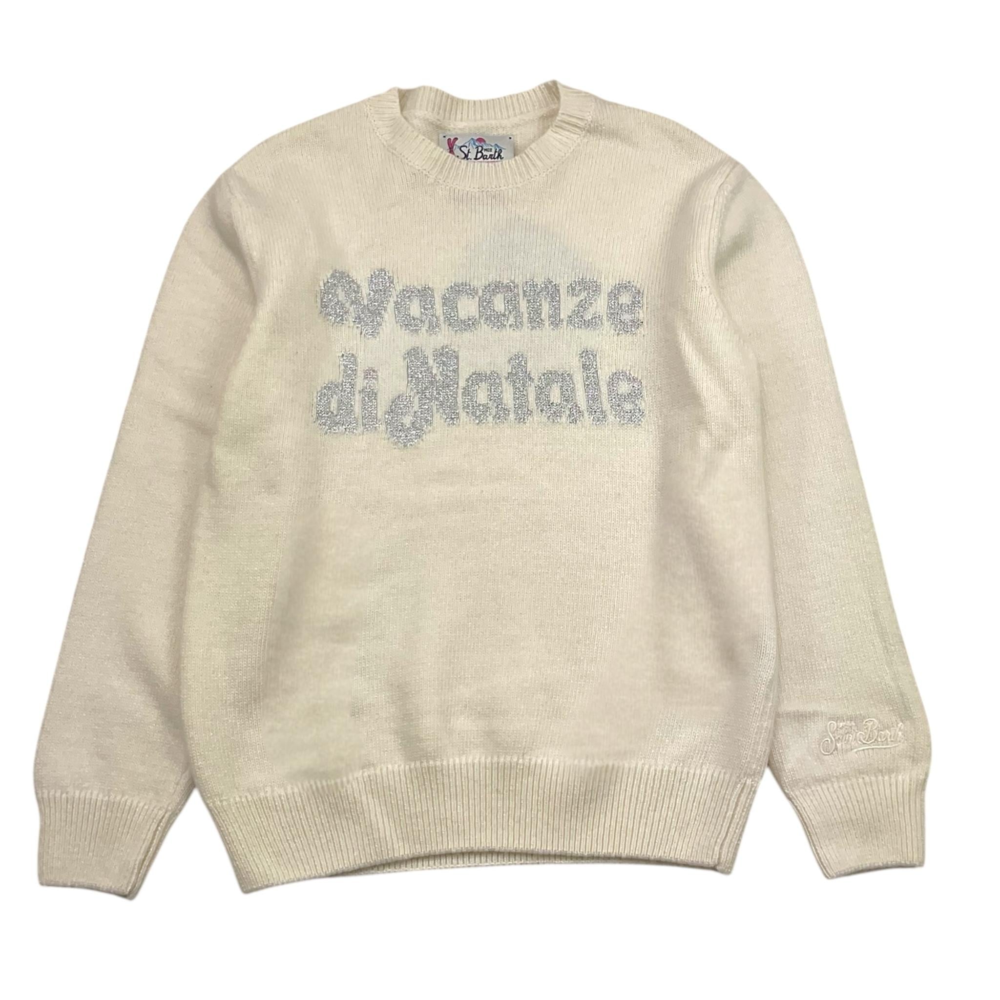 SAINT BARTH maglia girocollo tinta unita con stampa  Bianco per Bambina PRC0001VAC BIANCO SAINT BARTH 