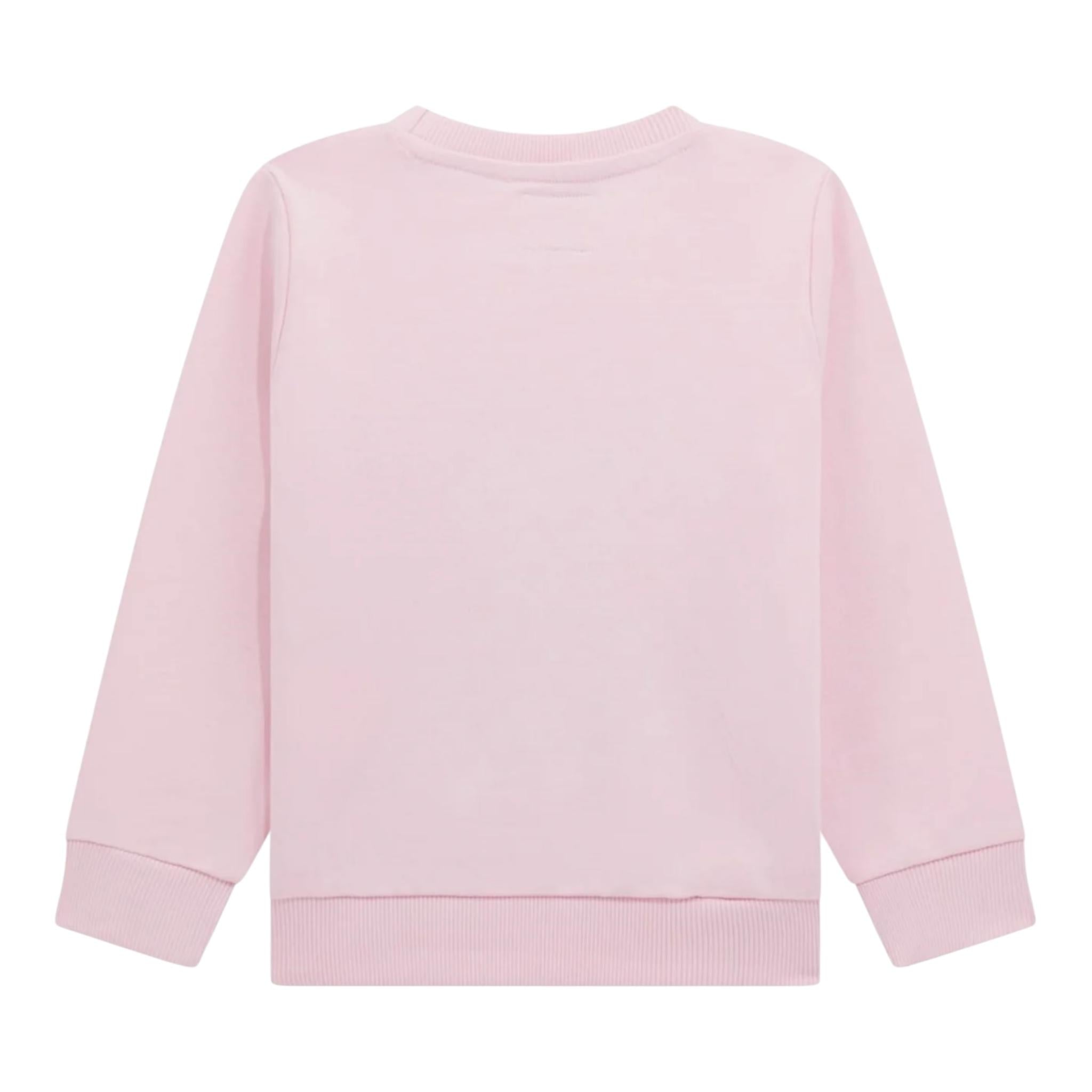 GUESS felpa tinta unita girocollo con stampa Rosa per Neonata H4BT02KAX73 ROSA GUESS 